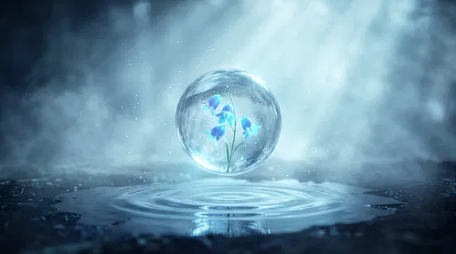Bluebell Flower Inside Floating Glass Sphere