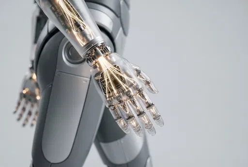 Translucent Android Hand With Glowing Internals