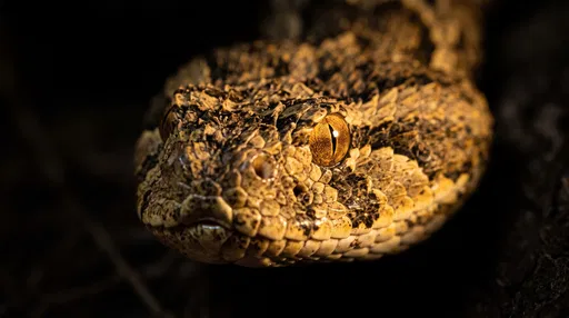 Macro Close-Up of Adder Snake Face