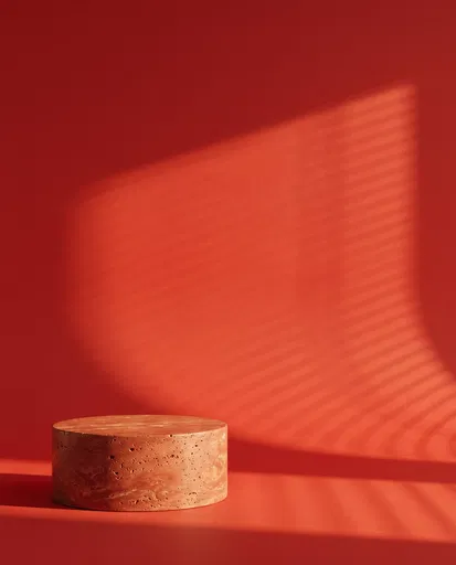 Red Travertine Podium Studio Background
