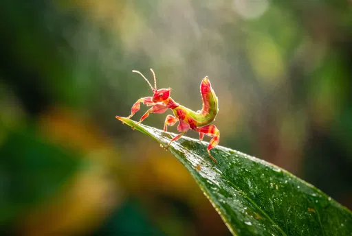 Red and Green Leaf Insect Nymph
