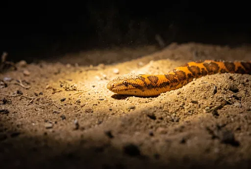 Sand Boa in Night Desert