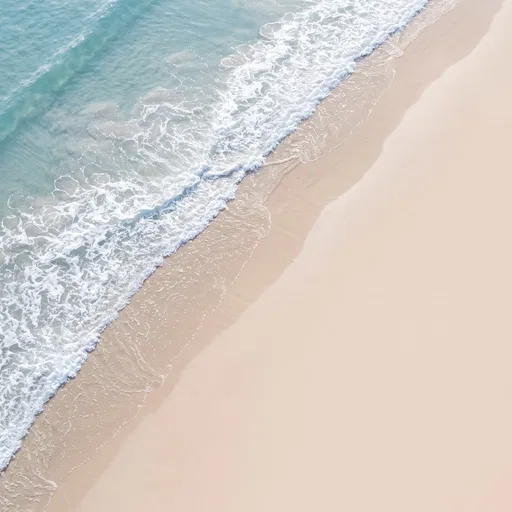 Aerial View of Ocean Waves on Sand
