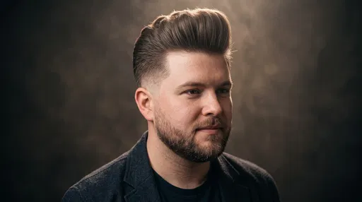 Bearded Man With Pompadour Hairstyle