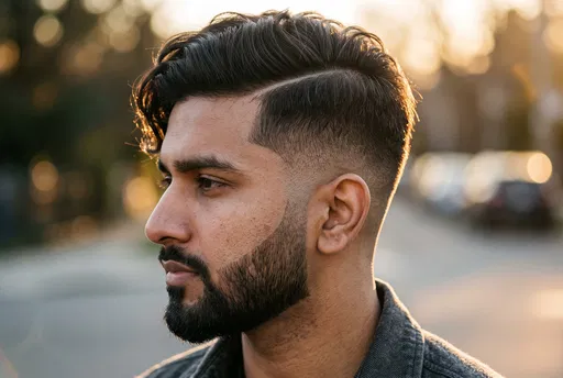 South Asian Man With Undercut Hairstyle