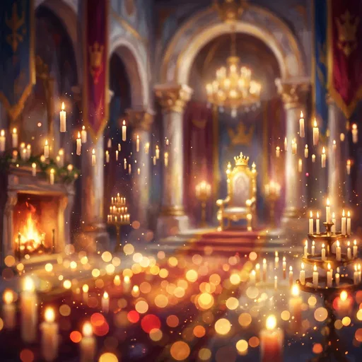 Blurred Magical Throne Room Background