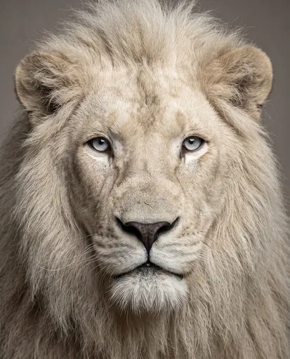 Studio Portrait of a White Lion