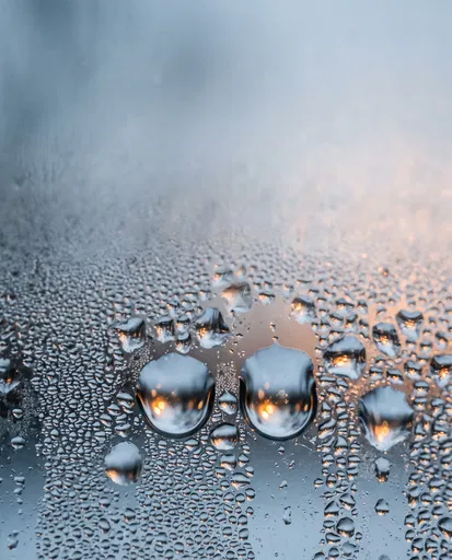 Macro Condensation Droplets on Fogged Glass