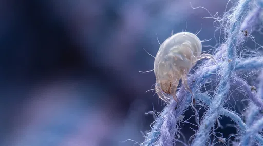 Macro Dust Mite on Fabric Fibers