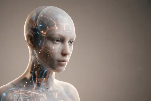 Translucent Humanoid Android Studio Portrait