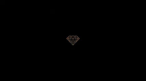 Minimalist Gold Geometric Diamond on Black