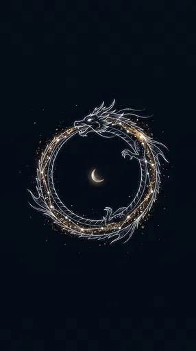 Cosmic Ouroboros Dragon Constellation Illustration