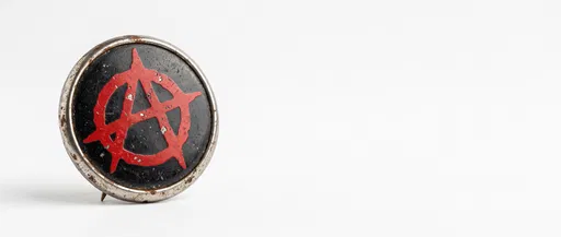 Vintage Metal Anarchy Pin Badge on White