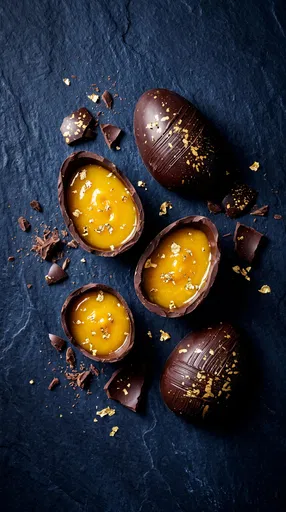Artisanal Dark Chocolate Easter Eggs With Gold