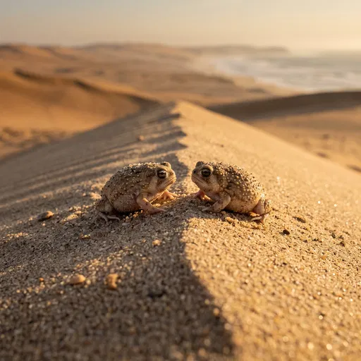 Two Desert Frogs on Coastal Sand Dune