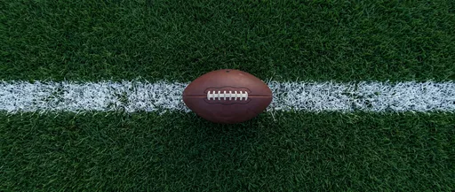 Overhead View of American Football on Field