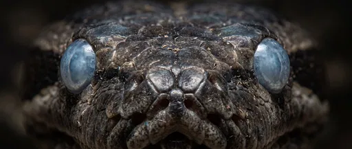 Macro Close-Up of Python Pre-Shed Eyes
