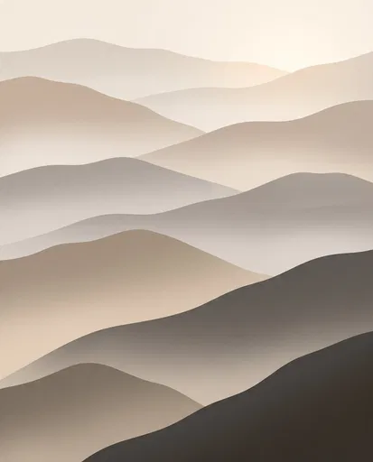 Minimalist Neutral Mountain Ridges Illustration