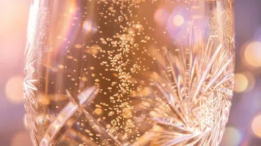 Macro Champagne Bubbles in Crystal Glass