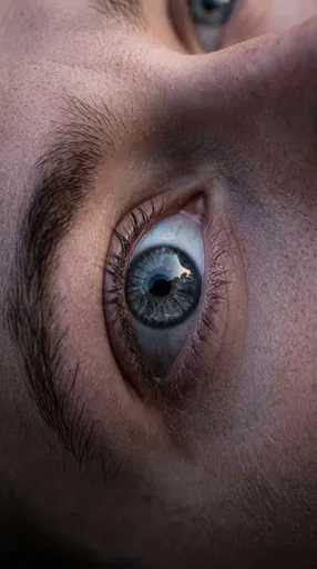 Extreme Macro Close-Up of Gray Eye