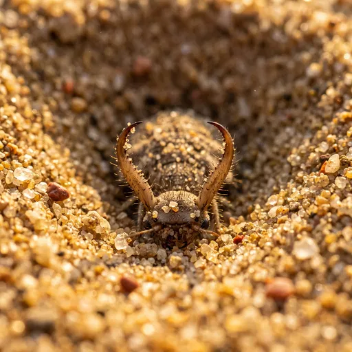 Macro Antlion Larva in Sand Pit