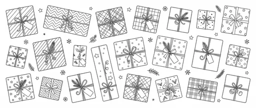 Christmas Gift Boxes Coloring Page