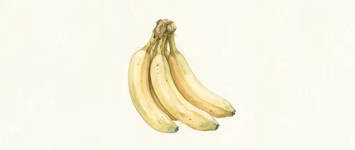 Watercolor Illustration of Ripe Yellow Bananas