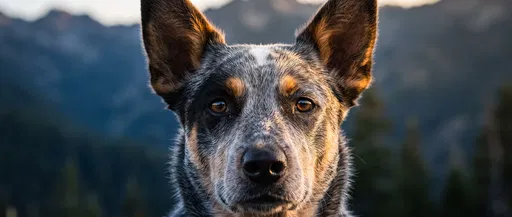 Close-Up Portrait of Blue Heeler Dog