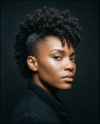 Studio Portrait of Woman With Frohawk