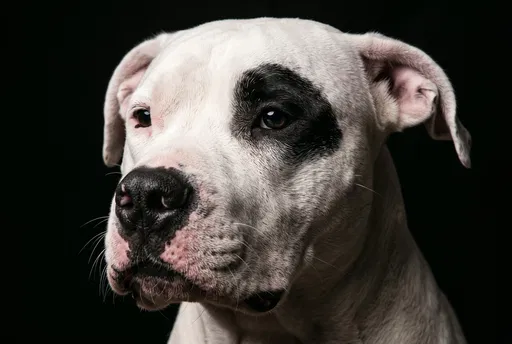 Studio Portrait of White Dogo Argentino Dog