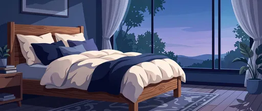 Cozy Bedroom at Twilight Illustration
