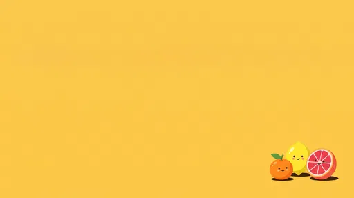 Cute Smiling Citrus Fruits Minimal Yellow Wallpaper