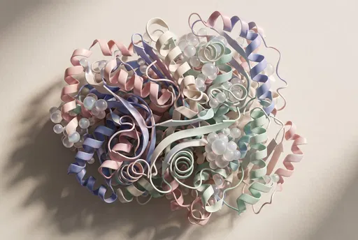 Pastel 3D Protein Folding Structure
