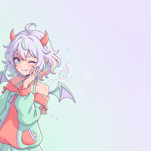 Cute Pastel Anime Demon Girl