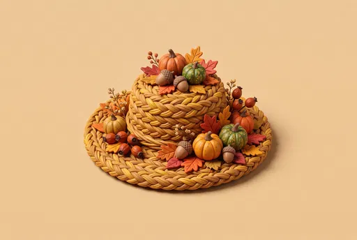 Autumn Woven Straw Hat Centerpiece