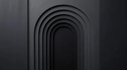 Minimalist Charcoal Layered Archway Relief Background
