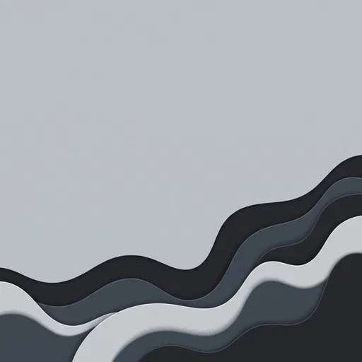 Abstract Grey Paper Cut Waves Background