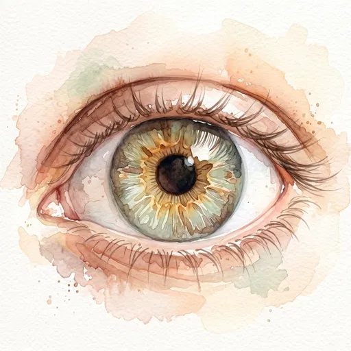 Watercolor Illustration of a Hazel Human Eye