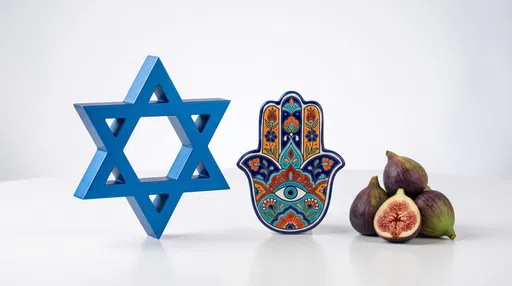 Blue Star of David, Hamsa, and Figs