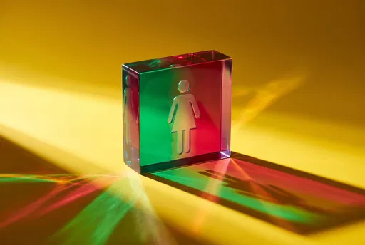 Translucent Acrylic Female Restroom Sign Block