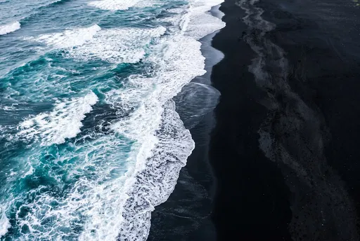 Aerial View of Black Sand Beach