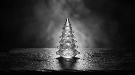 Monochrome Frosted Glass Christmas Tree Figurine