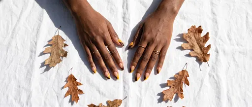 Autumn Geometric French Tip Nail Art