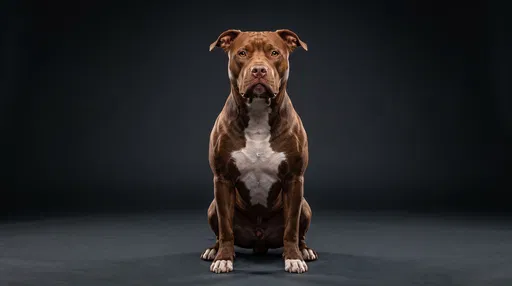 Studio Portrait of Red Nose Pitbull