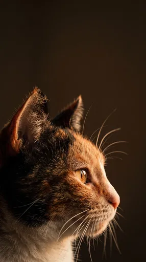 Calico Cat Profile Portrait