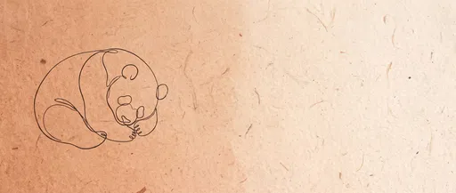 Minimalist Line Drawing of Sleeping Panda