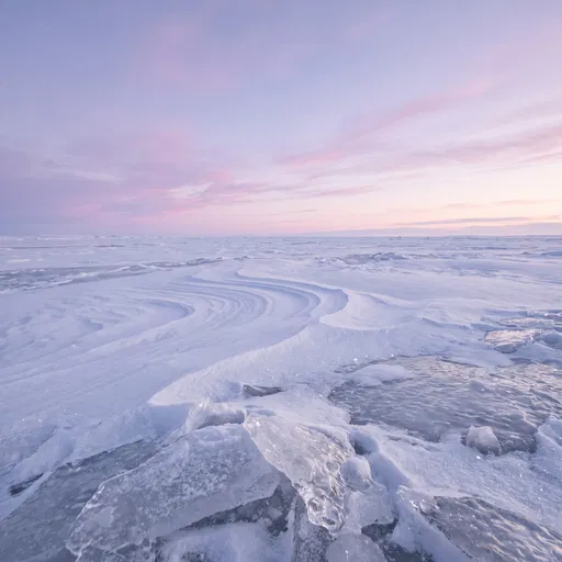 Frozen Arctic Landscape at Pastel Twilight