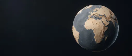 Textured Relief Globe in Dark Space