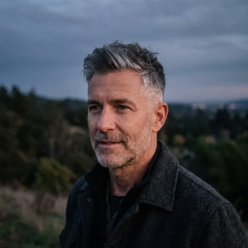 Mature Man Outdoor Portrait at Dusk
