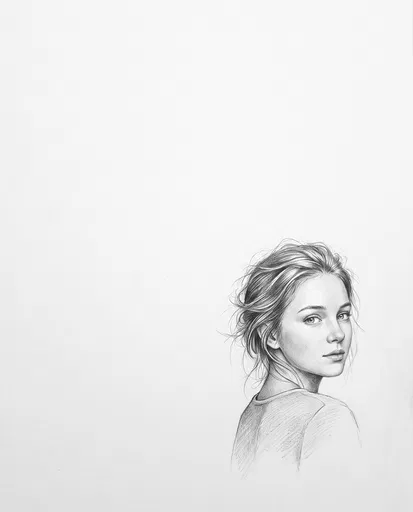 Graphite Pencil Portrait of Young Woman